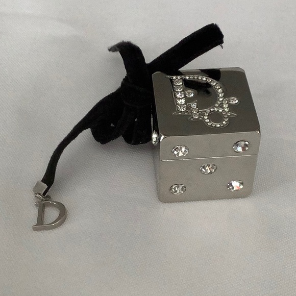 Silver Crystal Embellished Box with Charm Dior - Picture 2 of 2